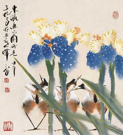 韩天衡 花鸟 镜心